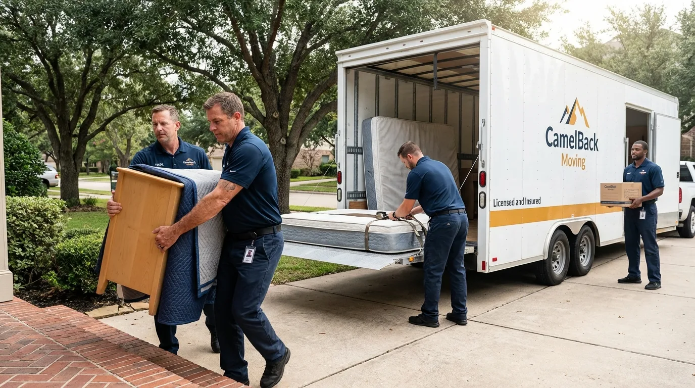 Crew loading residential truck for cross-state move from Strasburg, VA