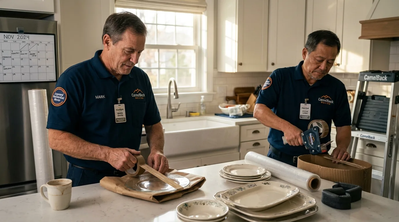 Professional crew packing kitchen dishware in Strasburg, VA